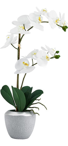Flor De Orquídea Phalaenopsis Artificial De Tacto Real...