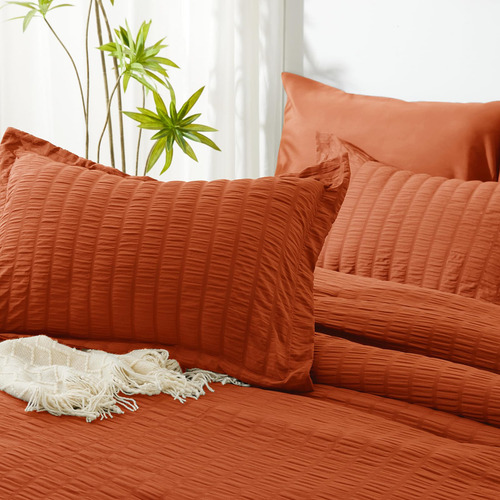 Juego De Edredón Completo Cozylux Con Sábanas Naranja