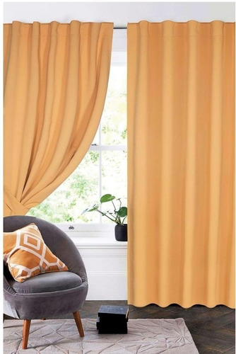 Cortina De Ambiente Blackout Textil 2 Paños Presilla Oculta