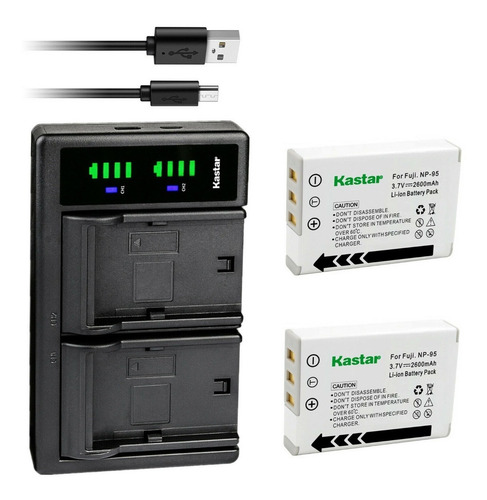 Imagen 1 de 4 de Cargador Dual + 2 Baterías Fujifilm Np-95 Bc-65n, Finepix