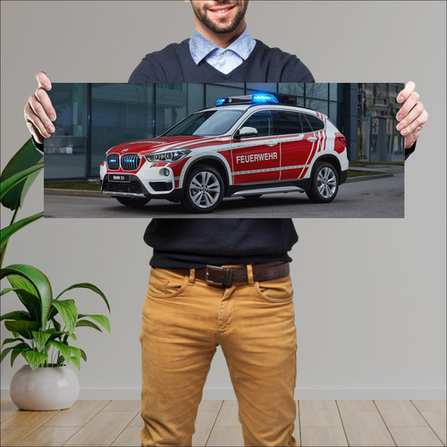 Cuadro 30x80cm Auto 2019 Bmw X1 Feuerwehr 90959 811