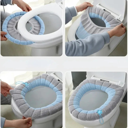 Capa De Vaso Sanitário Assento Almofada Sanitária Lavável Cor Azul Luctec