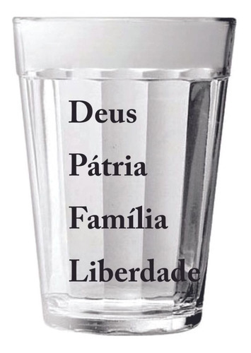 Kit 6 Copos Americano Personalizado 190ml - Monte O Seu Kit Cor DEUS PÁTRIA FAMILIA LIBERDADE