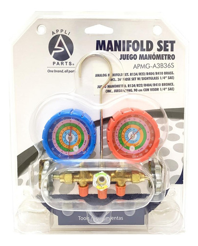 Juego Manometros R134/r22/r404/r410 Appli Parts Apmg-a3b36s