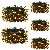 Comprar Kit 5 Cordão Luminoso Led Pisca Pisca 8 Função 200 Leds 110v Luzes 3000k - Amarelo Quente