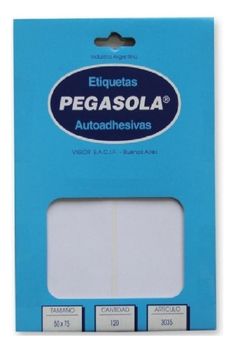 Etiquetas Autoadhesivas Pegasola Cajax30 Planchas Color 3035