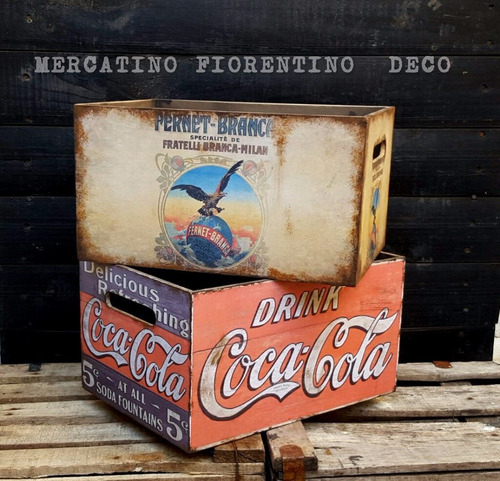 Cajon Artesanal Vintage Madera Coca Jack Daniels Fernet