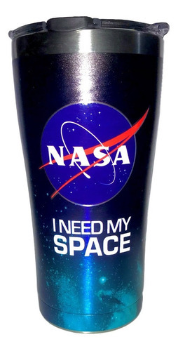 Termo Acero Inoxidable Nasa I Need My Space 590 Mililitros Color Azul marino