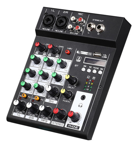 Dj Mixer Board 4 Canales Portátil Usb Audio Mixer Us 110v