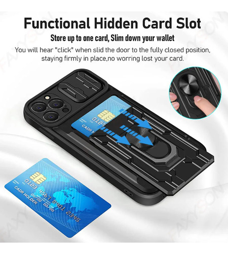 Capa Case Cartão Anti Impacto Com Anel 360 iPhone 16 Pro Max