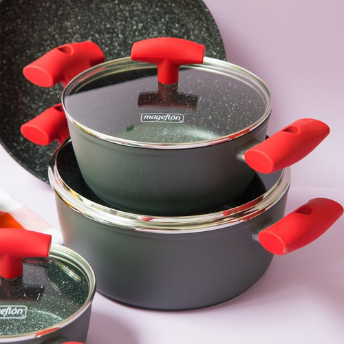 Set Juego De Ollas Bateria 07 Pzas Vulcano Mageflón