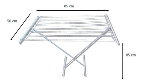 Imagen 2 de 6 de Tender Pie Simple Plegable Gris Plata Reforzado Patio Balcón