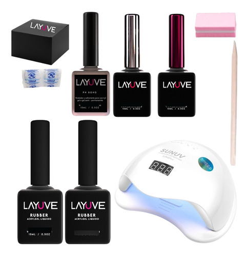 Kit Completo De Rubber - Gel Nivelador De Uñas - Layuve