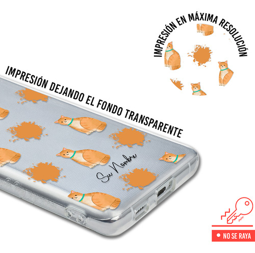 Funda Para Oppo Para Mujer Gatito Naranja Personalizado