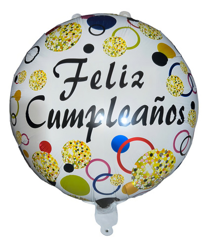 15 Globos Feliz Cumpleaños Metálicos Para Gas Helio