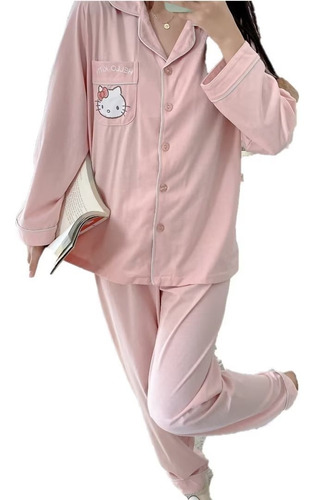 Pijama Japonés Ins Hello Kitty Para Primavera Y Otoño, Casua