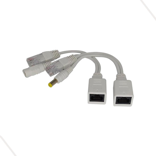 Par De Cabo Adaptador Poe Rj45 12v 2a Ethernet Até 30metros