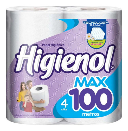 Higienol Papel Higienico Max Panal X100m X4u  Mmcc