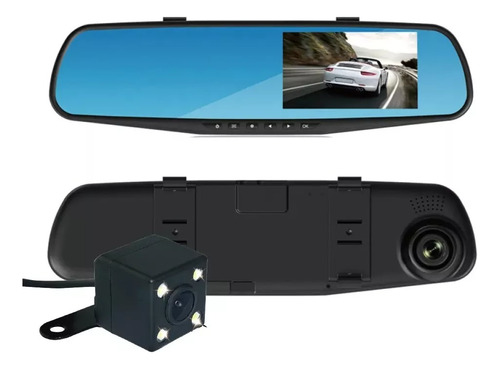 Camara + Espejo Retrovisor Retroceso Frontal Cuadrada Hd