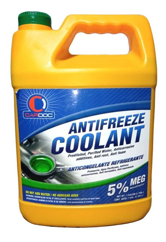 Refrigerante Verde Cardoc Antifreeze Coolant 5% Galón 