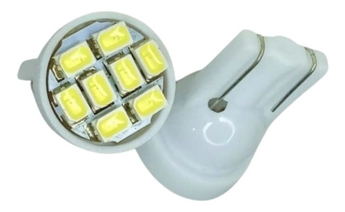 Par Lâmpada 8 Led Pingão Luz Amarela 5w Automotiva Pingo T10