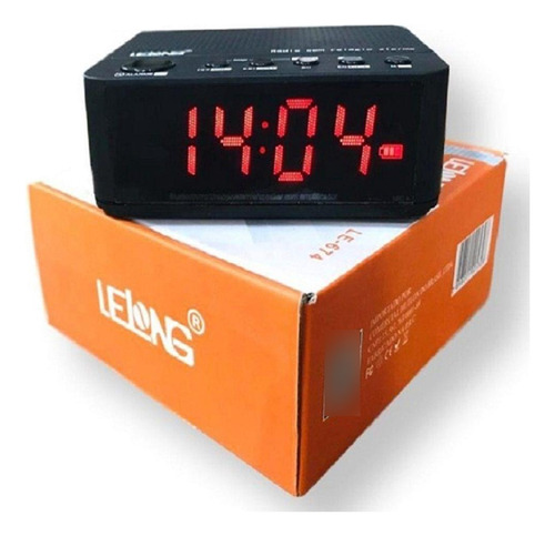 Caixa De Som Rádio Relógio Fm Bluetooth Despertador Le-674