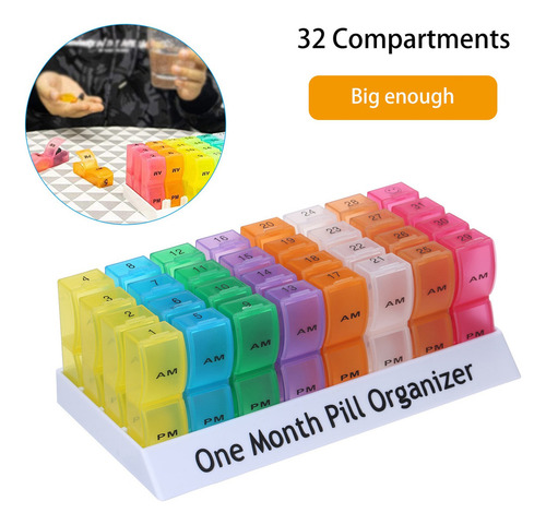 Organizador Mensal De Comprimidos Com Janela Pop-up, Dise