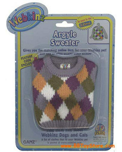 Suéter De Argyle De La Tela De Webkinz