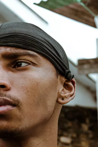 Durag Dureg Touca Bandana Rapper Preta Luxo Moda Modelo Presente