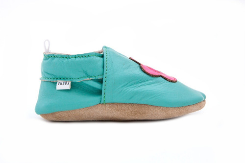 Imagen 3 de 9 de Suabs, Flor Aqua. Zapatos Para Bebé Niña.