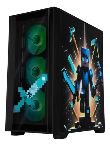 Xtreme Pc Gaming Amd Radeon Rx 7600 Ryzen 7 5700g 32gb Ssd 1tb Sistema Liquido Wifi Minecraft Steve