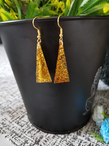 Aretes De Resina Con Diamantina