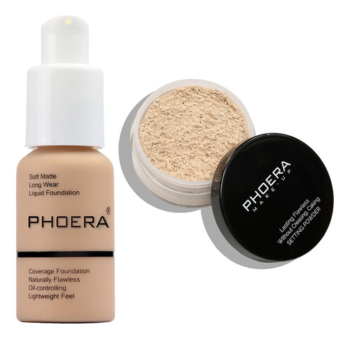 Phoera - Base De Maquillaje Facial Phoera, Polvo Suave Para.