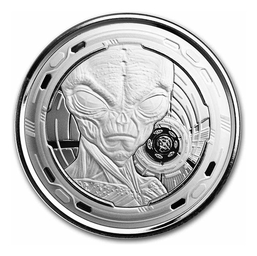 Medalla Onza Alien Space Extraterrestre De Coleccion 