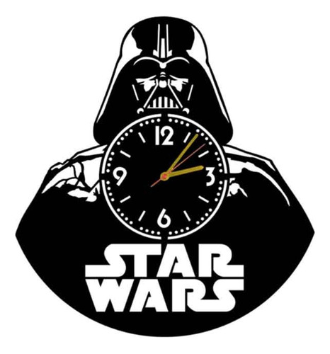 Reloj De Pared Star Wars Darth Vader Disco Lp Madera Mdf