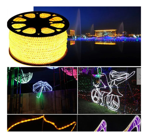 Luces Led Manguera Cálido Navideña Rollo De 100 Metros