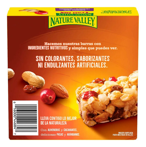 Barras Trail Mix Cacahuate, Almendra Y Mezcla De Frutos Secos 150g Nature Valley