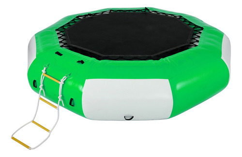 Vevor Trampolín De Agua Inflable Acolchado Pvc 4m 400kg Color de la lona de salto Verde Color del cobertor de resortes Verde