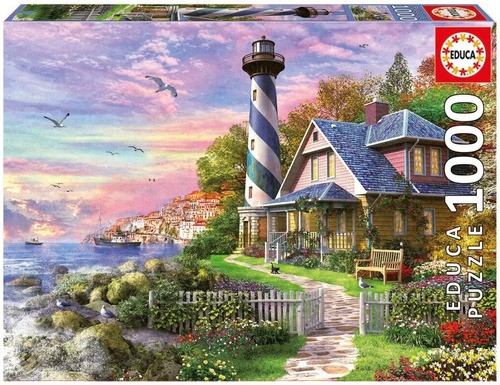 Puzzle Rompecabezas Educa 1000 Pzs- Faro En Rock Bay Amanece