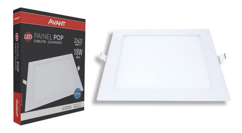 Imagem 2 de 5 de Painel Plafon Led 18w Quadrado Embutir Branco Frio Luminária