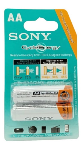 Batería Recargable Sony Aa X2
