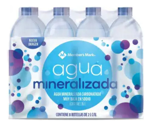3 Pza Agua Mineralizada Member's Mark 8 Pzas De 2 L C/u