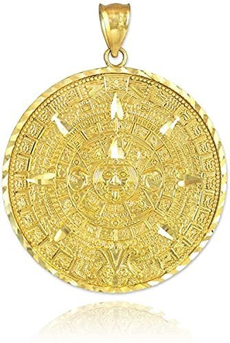Colgante De Calendario Maya Con Encanto Azteca De Oro Amaril
