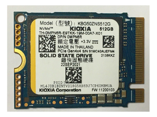 Unidad De Estado Sólido Kioxia De 512gb M.2 2230 Nvme