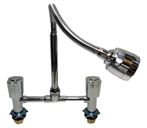 Llave Lavaplatos Agua Fría Y Caliente Cuello Flexible