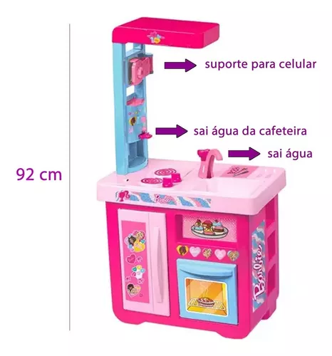 Kit Brinquedo Infantil Mercadinho Carrinho De Compras Barbie Chef