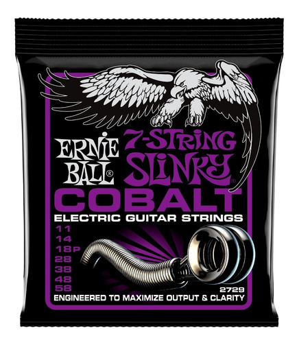 Encordoamento Ernie Ball Regular Slinky 7-string Cobalt 2729