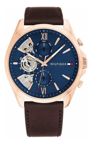 Reloj Tommy Hilfiger 1710645 Multifunción Rose Gold Marrón Oro Rosa Azul Marino