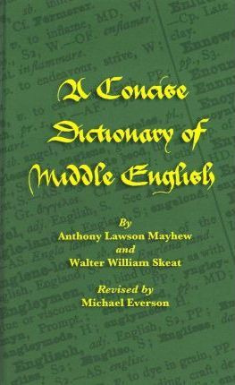 Libro A Concise Dictionary Of Middle English - Anthony La...