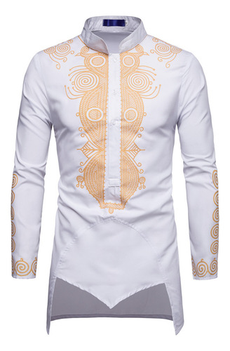 Jersey Largo Africano Para Hombre, Bata De Vestir, Camisas A